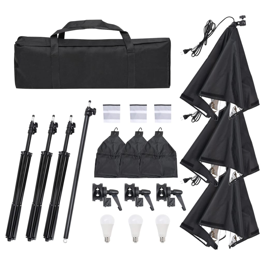 Vidaxl fotostudioset met verlichtingsset, achtergrond en reflector