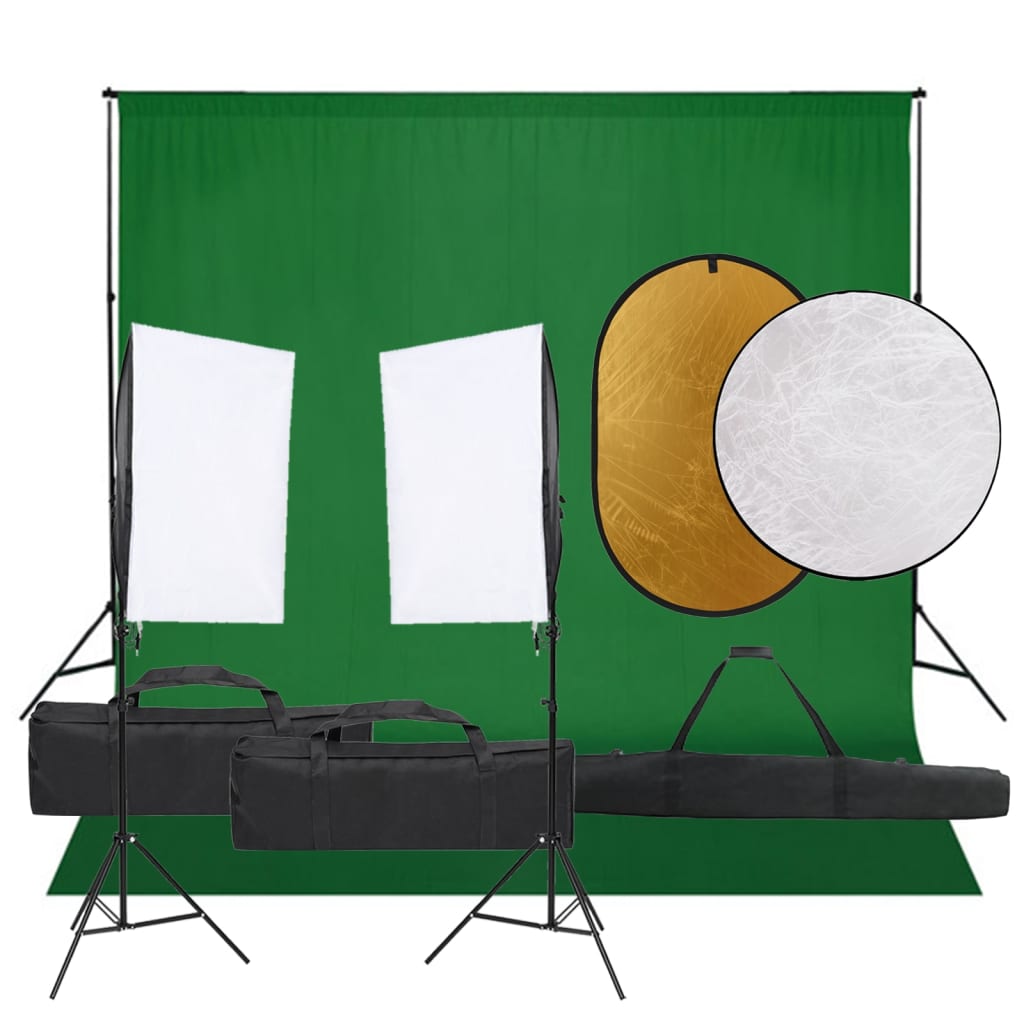 Vidaxl fotostudioset met verlichtingsset, achtergrond en reflector