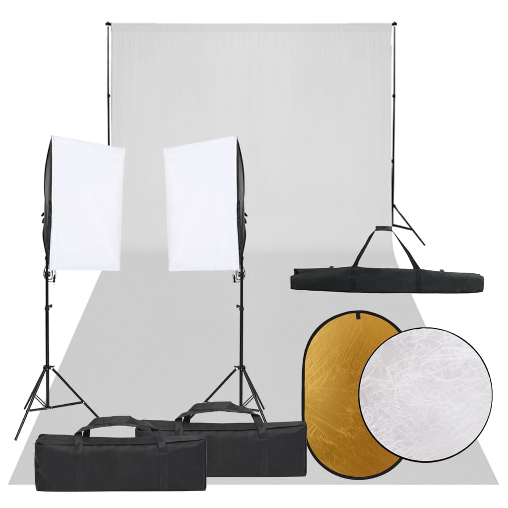 Vidaxl fotostudioset met verlichtingsset, achtergrond en reflector