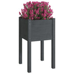 Vidaxl plantenbak 40x40x70 cm massief grenenhout grijs