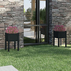 Vidaxl plantenbakken 2 st 40x40x70 cm massief grenenhout zwart