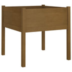 Vidaxl plantenbak 70x70x70 cm massief grenenhout honingbruin