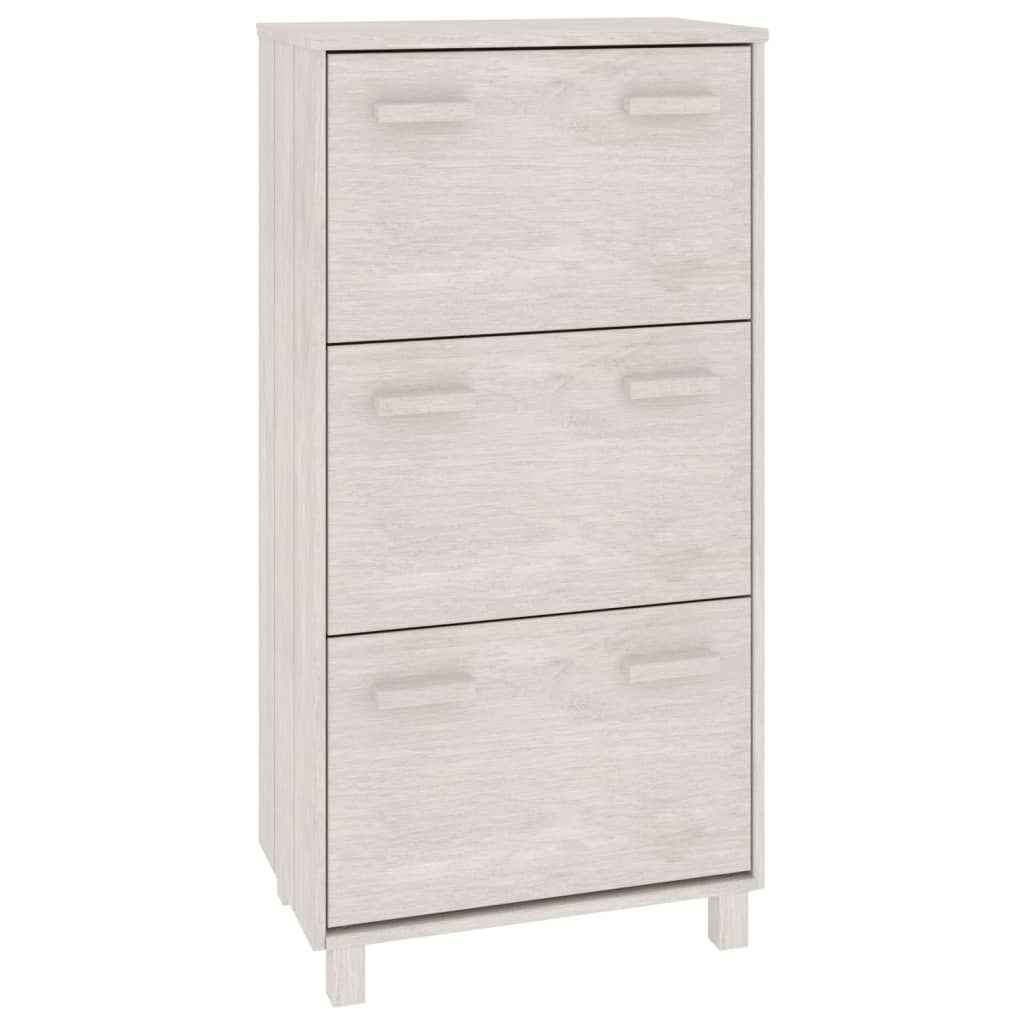 Vidaxl schoenenkast hamar 59,5x35x117 cm massief grenenhout wit