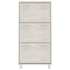 Vidaxl schoenenkast hamar 59,5x35x117 cm massief grenenhout wit