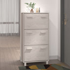 Vidaxl schoenenkast hamar 59,5x35x117 cm massief grenenhout wit