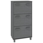 Vidaxl schoenenkast hamar 59,5x35x117 cm grenenhout donkergrijs