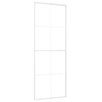 Vidaxl schuifdeur 76x205 cm esg-glas en aluminium wit
