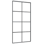 VidaXL Schuifdeur 102,5x205 cm mat ESG-glas en aluminium zwart