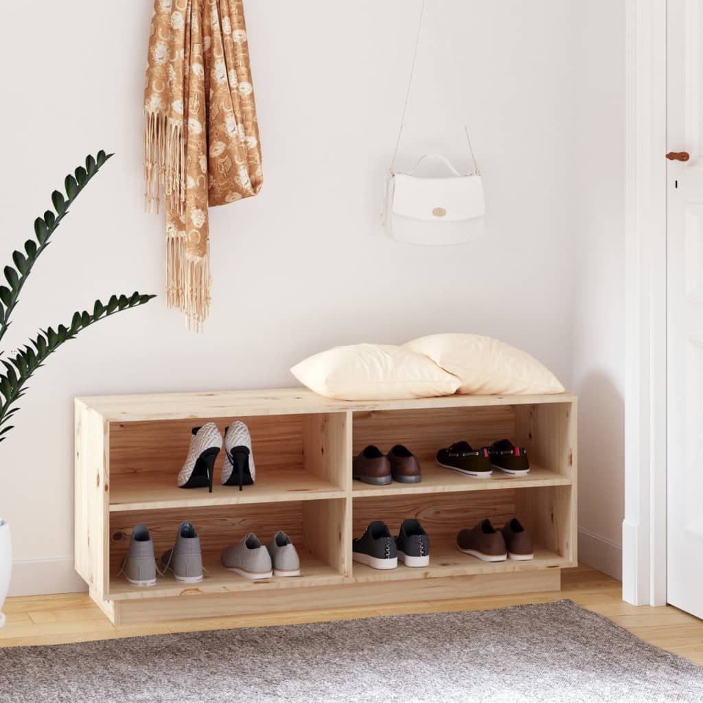 Vidaxl schoenenkast 110x34x45 cm massief grenenhout
