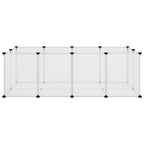 Vidaxl dierenhok klein 144x74x46,5 cm polypropeen en staal transparant