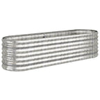 Vidaxl plantenbak 152x40x36 cm gegalvaniseerd staal zilverkleurig