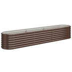 Vidaxl plantenbak 224x40x36 cm gegalvaniseerd staal bruin