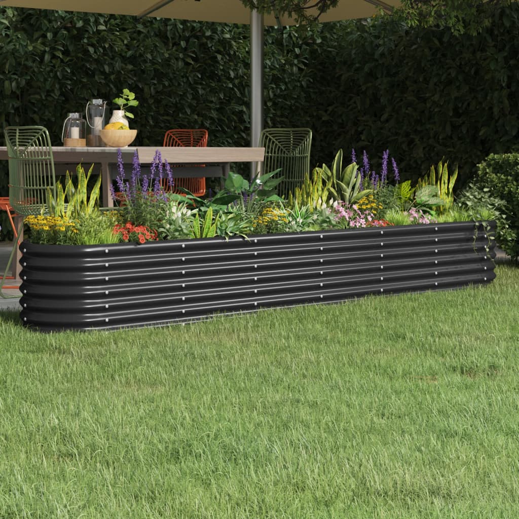 Vidaxl plantenbak 260x40x36 cm gegalvaniseerd staal antracietkleurig