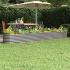 Vidaxl plantenbak 332x40x36 cm gegalvaniseerd staal grijs