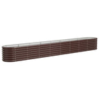 Vidaxl plantenbak 332x40x36 cm gegalvaniseerd staal bruin