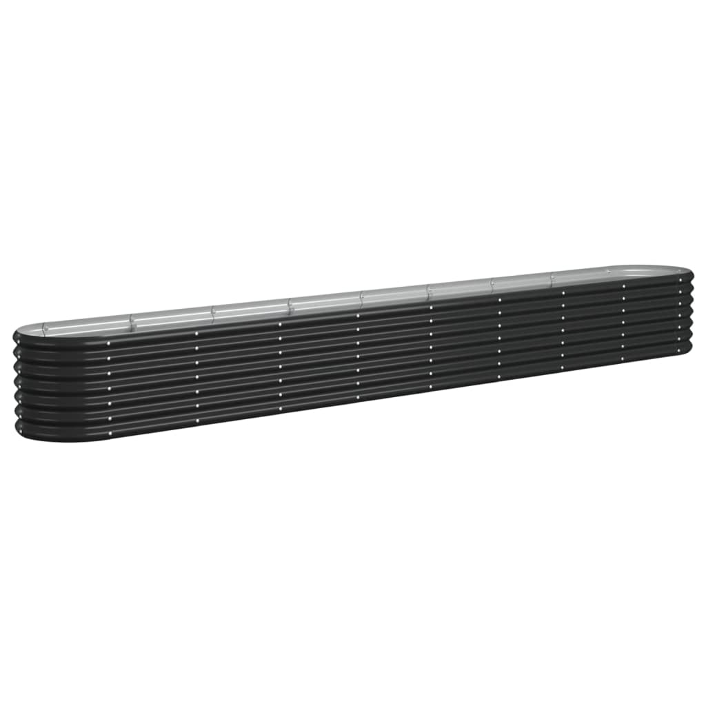Vidaxl plantenbak 332x40x36 cm gegalvaniseerd staal antracietkleurig
