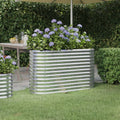 Vidaxl plantenbak 114x40x68 cm gegalvaniseerd staal zilverkleurig
