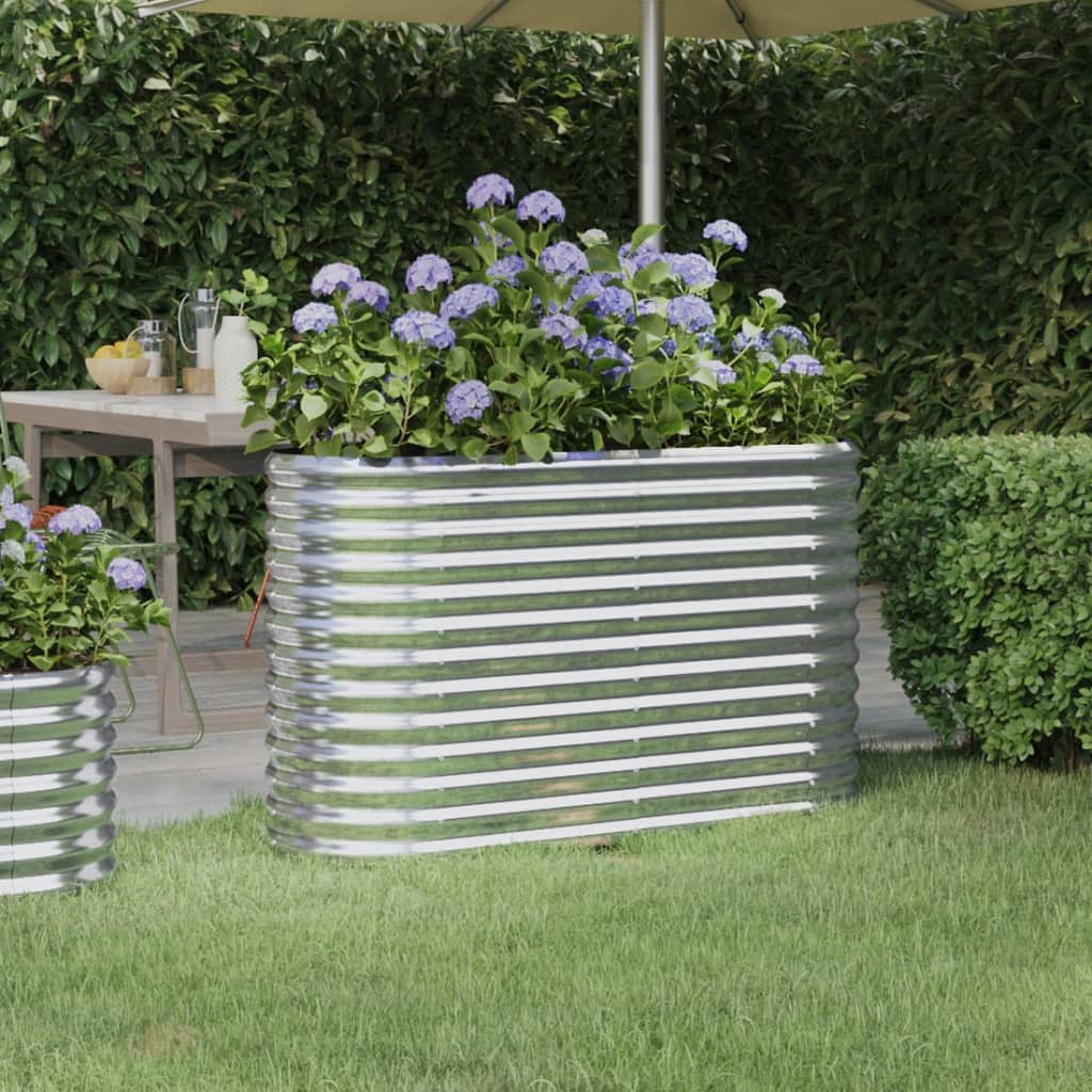 Vidaxl plantenbak 114x40x68 cm gegalvaniseerd staal zilverkleurig