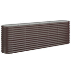 Vidaxl plantenbak 224x40x68 cm gegalvaniseerd staal bruin