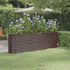 Vidaxl plantenbak 224x40x68 cm gegalvaniseerd staal bruin