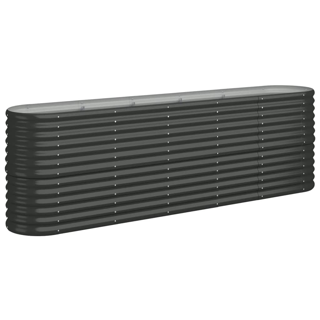 Vidaxl plantenbak 224x40x68 cm gegalvaniseerd staal antracietkleurig
