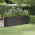 Vidaxl plantenbak 224x40x68 cm gegalvaniseerd staal antracietkleurig