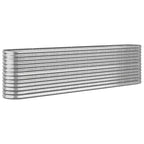 Vidaxl plantenbak 260x40x68 cm gepoedercoat staal zilverkleurig