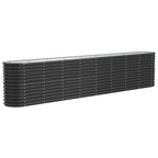 Vidaxl plantenbak 332x40x68 cm gegalvaniseerd staal antracietkleurig