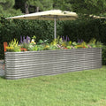Vidaxl plantenbak 332x40x68 cm gegalvaniseerd staal zilverkleurig