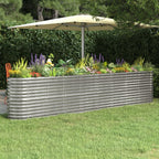 Vidaxl plantenbak 332x40x68 cm gegalvaniseerd staal zilverkleurig