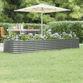 Vidaxl plantenbak 296x80x36 cm gegalvaniseerd staal grijs