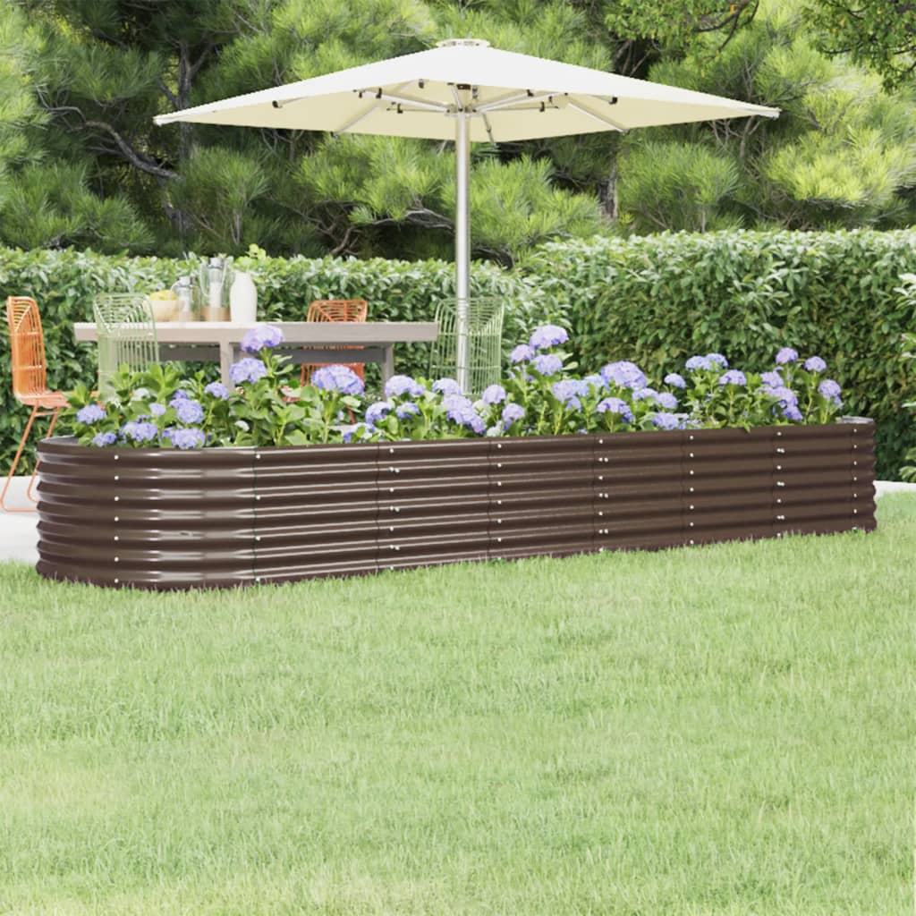 Vidaxl plantenbak 296x80x36 cm gegalvaniseerd staal bruin