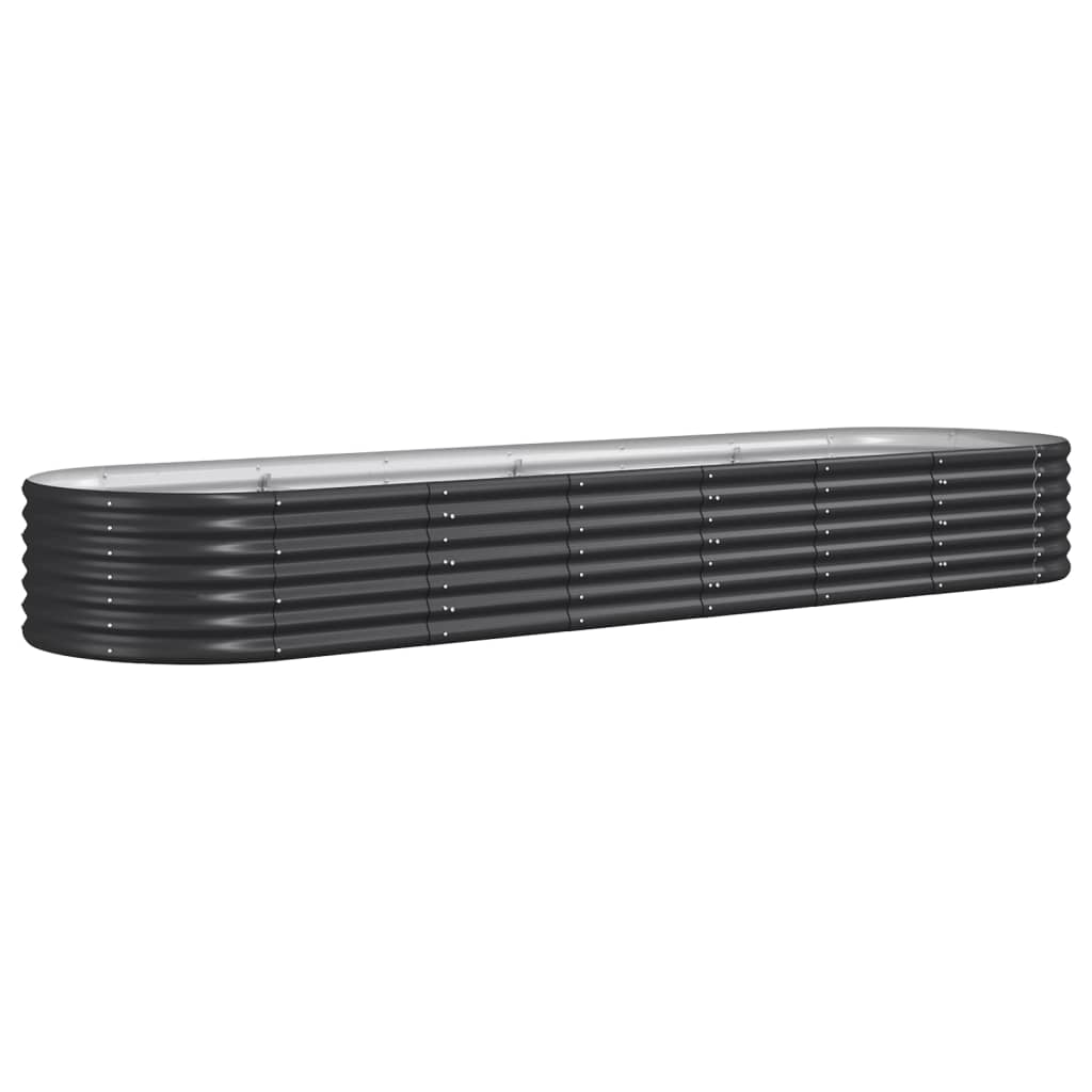 Vidaxl plantenbak 296x80x36 cm gegalvaniseerd staal antracietkleurig