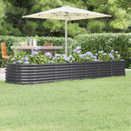Vidaxl plantenbak 296x80x36 cm gegalvaniseerd staal antracietkleurig