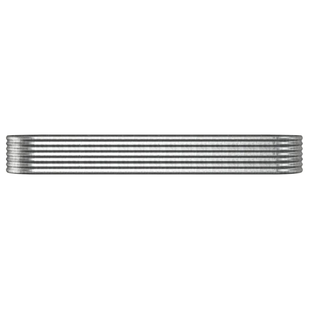 Vidaxl plantenbak 296x80x36 cm gepoedercoat staal zilverkleurig