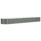 Vidaxl plantenbak 368x80x36 cm gegalvaniseerd staal grijs