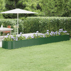 Vidaxl plantenbak 440x80x36 cm gegalvaniseerd staal groen