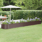 Vidaxl plantenbak 440x80x36 cm gegalvaniseerd staal bruin