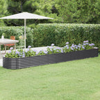 Vidaxl plantenbak 440x80x36 cm gegalvaniseerd staal antracietkleurig