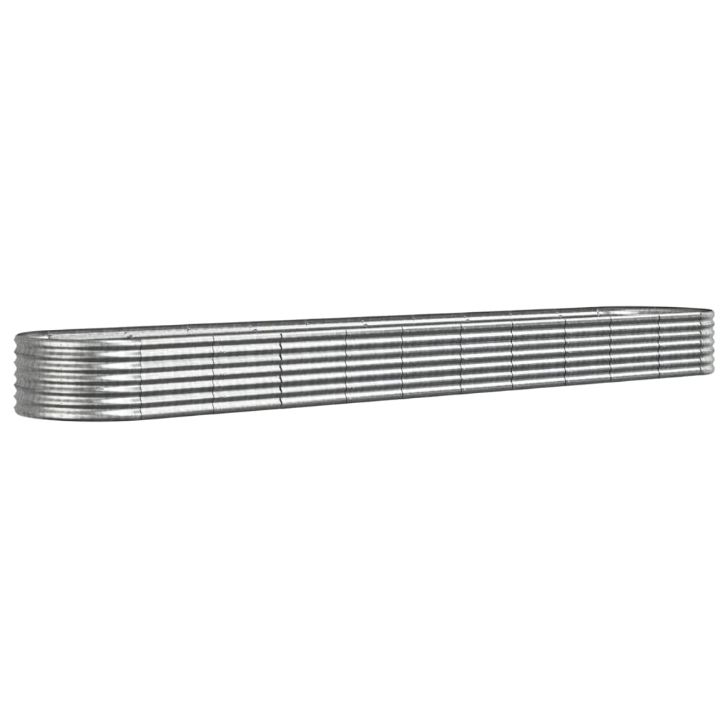 Vidaxl plantenbak 440x80x36 cm gegalvaniseerd staal zilverkleurig