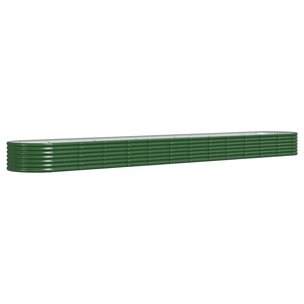 Vidaxl plantenbak 512x80x36 cm gegalvaniseerd staal groen