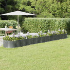 Vidaxl plantenbak 512x80x36 cm gegalvaniseerd staal grijs