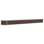 Vidaxl plantenbak 512x80x36 cm gegalvaniseerd staal bruin