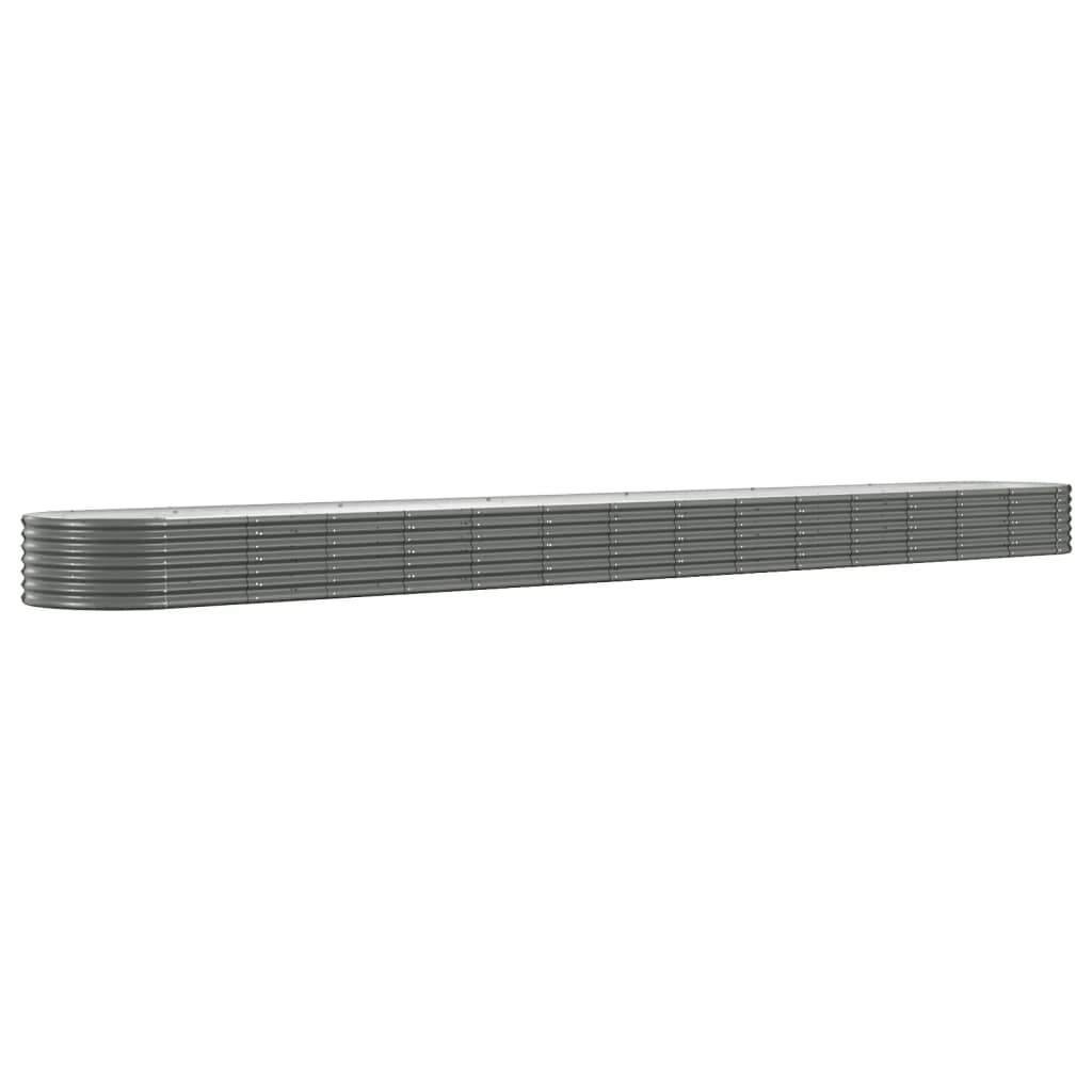 Vidaxl plantenbak 620x80x36 cm gegalvaniseerd staal grijs