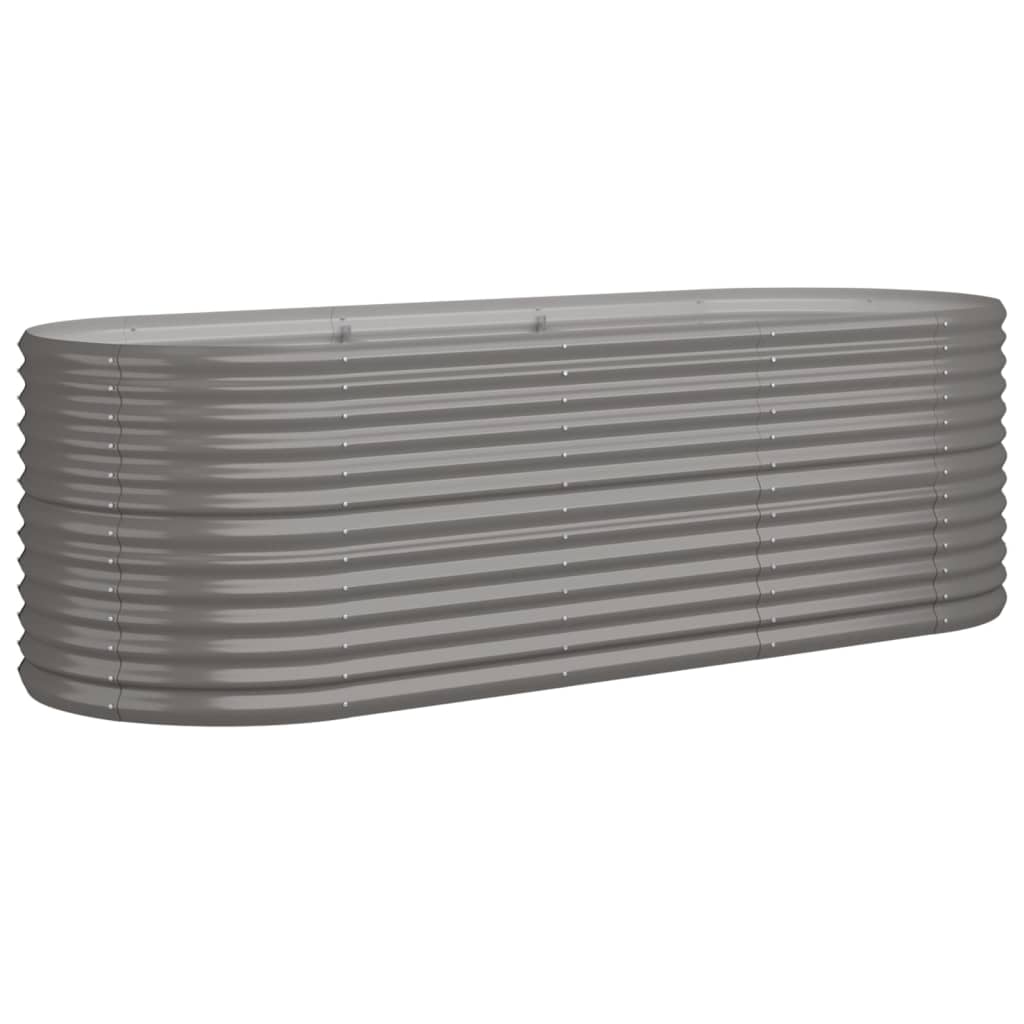 Vidaxl plantenbak 224x80x68 cm gegalvaniseerd staal grijs