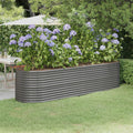 Vidaxl plantenbak 296x80x68 cm gegalvaniseerd staal grijs
