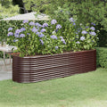 Vidaxl plantenbak 296x80x68 cm gegalvaniseerd staal bruin