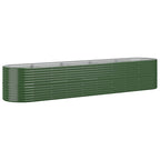Vidaxl plantenbak 368x80x68 cm gegalvaniseerd staal groen
