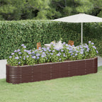 Vidaxl plantenbak 368x80x68 cm gegalvaniseerd staal bruin