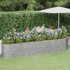 Vidaxl plantenbak 368x80x68 cm gegalvaniseerd staal zilverkleurig